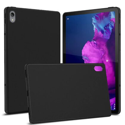 TGK Matte Design Soft Silicon Back Case Cover for Lenovo Tab P11/P11 Plus 11 inch TB-J606F/J606X, Black