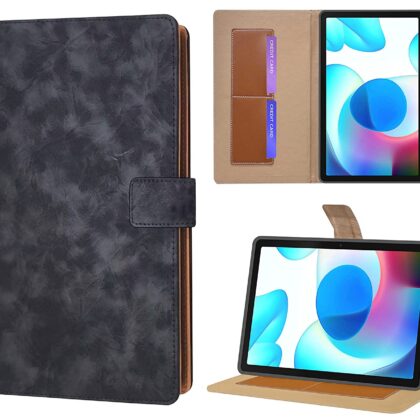 TGK Lightweight Business Design Leather Flip Stand Case Cover for Realme Pad 10.4 inch Tablet [RMP2102/ RMP21023] Black