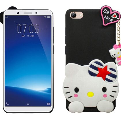 TGK Kitty Mobile Covers, Silicone Back Case Compatible for ViVO Y71 Cover (Black)