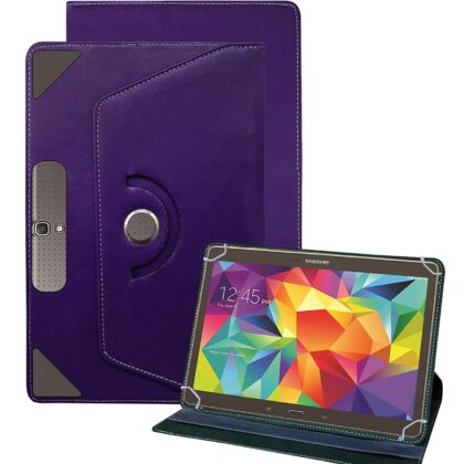 TGK 360 Degree Rotating Leather Rotary Swivel Stand Case Cover for Samsung Galaxy Tab S 10.5 inches SM-T800, SM-T801 (Purple)