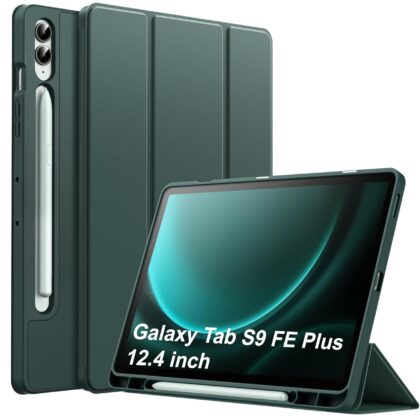 TGK Flip Cover for Samsung Galaxy Tab S9 FE+ 12.4 inch (Green, Cases with Holder, Pack of: 1)