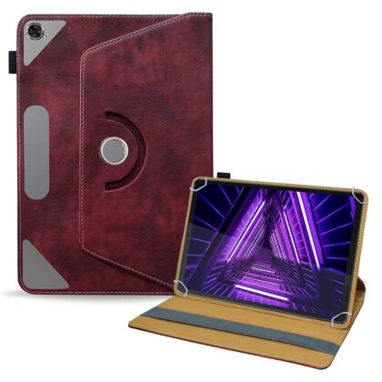 TGK Rotating Leather Flip Case Tablet Stand for Lenovo Tab M10 FHD Plus Cover 10.3 inch Model: TB-X606X / TB-X606F (Wine Red)
