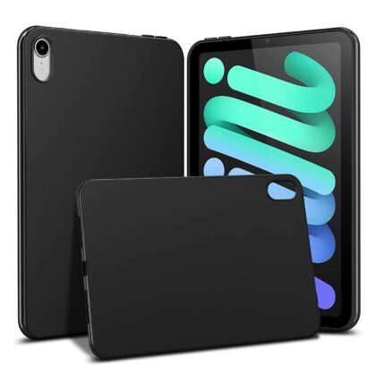 TGK Matte Design Soft Silicon TPU Back Case Cover for iPad Mini 6 (8.3 inch, 2021) iPad Mini 6th Generation, Black