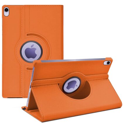 TGK 360 Degree Rotating Leather Smart Rotary Swivel Stand Case Cover Compatible for iPad Mini 6 (8.3 inch, 2021) iPad Mini 6th Generation (Orange)