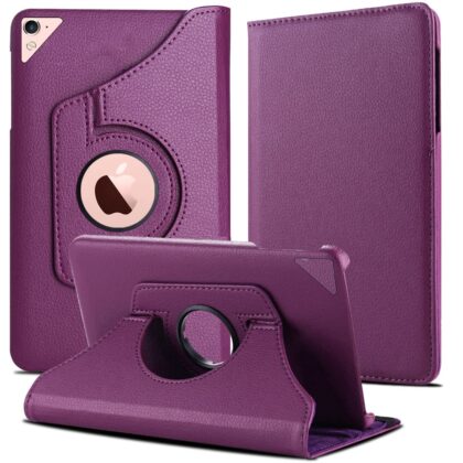 TGK 360 Degree Rotating Leather Auto Sleep Wake Function Smart Case Cover for iPad Pro 9.7 inch Cover (2016 Released) Model A1673 A1674 A1675 MLPX2HN/A MLPW2HN/A MLPY2HN/A MLYJ2HN/A (Purple)