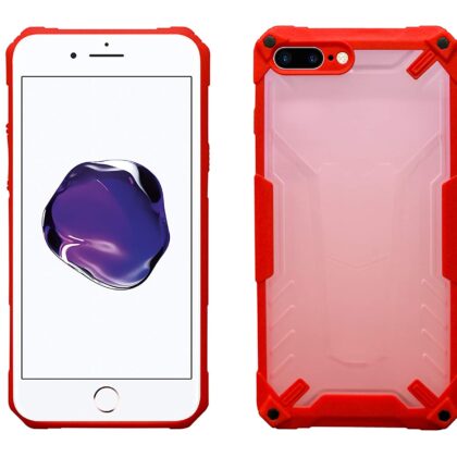 TGK Protective Hybrid Hard Pc with Shock Absorption Bumper Corners Back Case Cover Compatible for iPhone 8 Plus | iPhone 7 Plus (Red)