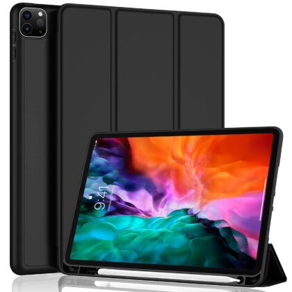 TGK Flip Cover for Apple iPad Pro 12.9 inch 4th Generation 2020 (Black, Dual Protection, Pack of: 1)