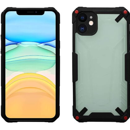 TGK Protective Hybrid Hard Pc with Shock Absorption Bumper Corners Back Case Cover Compatible for iPhone 11 (Black)