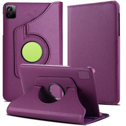 TGK 360 Degree Rotating Leather Smart Rotary Swivel Stand Case Cover for Realme Pad X 11 inch Tab (Purple)