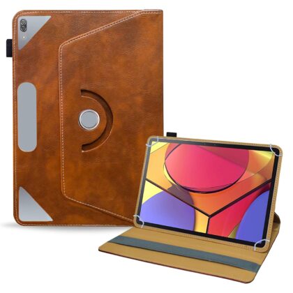 TGK Rotating Leather Tablet Stand Flip Case Cover for Lenovo Tab P11 Pro (11.5 inch) Amber-Orange