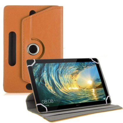 TGK Universal 360 Degree Rotating Leather Rotary Swivel Stand Case Cover for Huawei Mediapad T5 10 10.1 inch 2018 – Orange