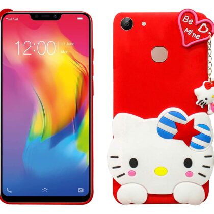 TGK Kitty Mobile Covers, Silicone Back Case Compatible for ViVO Y83 Cover (Red)