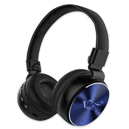 Vali V-555 Bluetooth Wireless On Ear Headphone with Mic, Deep Bass 8+ Hours Playback, 40mm Dynamic Driver, Bluetooth 5.0 Padded Ear Cushions, Foldable (Blue)