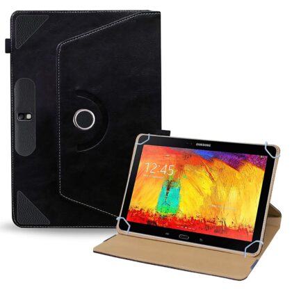 TGK Rotating Tablet Stand Leather Flip Case Compatible for Samsung Galaxy Note 10.1 Cover (2014 Edtion) Black