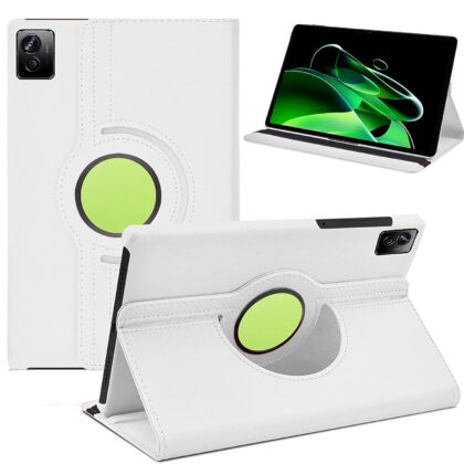 TGK 360 Degree Rotating Leather Smart Rotary Swivel Stand Case Cover for Realme Pad X 11 inch Tab (White)