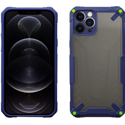 TGK Protective Hybrid Hard Pc with Shock Absorption Bumper Corners Back Case Cover Compatible for iPhone 12 Pro Max 6.7″ 2020 (Dark Blue)