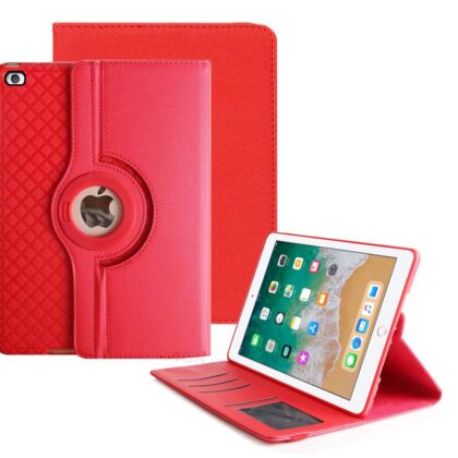 TGK TPU 360 Degree Rotating Detachable Smart Flip Case Cover for iPad 9.7 inch 2017 5th Generation [A1822 A1823] / iPad Air 1 Gen 2013 [A1474 A1475 A1476] Red
