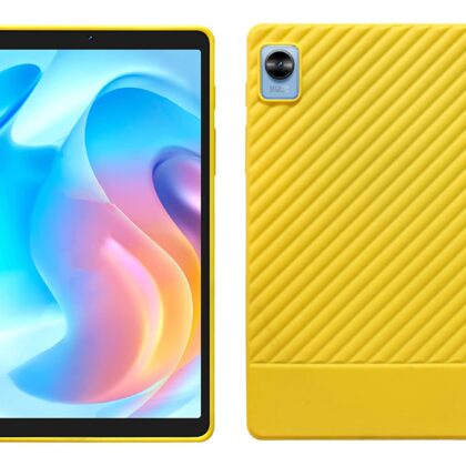 TGK Line Pattern Soft Flexible Shock Absorbent & Scratch Proof Back Cover For Realme Pad Mini 3 / Realme Pad Mini 4 8.68 inch Tablet (Yellow)