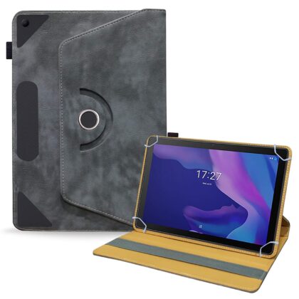 TGK Rotating Leather Stand Flip Case for Alcatel 3T 10 Tablet Cover (2020 Released) Stone-Grey