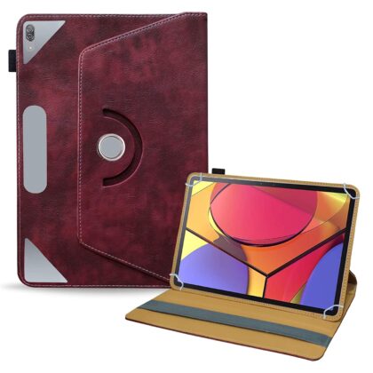 TGK Rotating Leather Tablet Stand Flip Case Cover for Lenovo Tab P11 Pro (11.5 inch) Wine Red