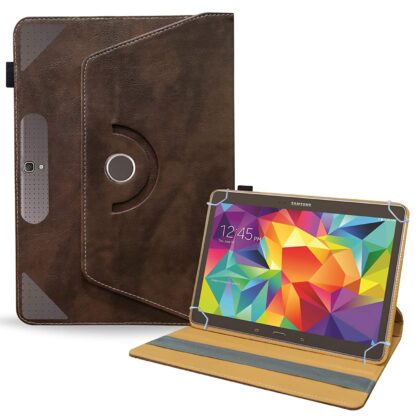 TGK Rotating Tablet Stand Leather Flip Case Compatible for Samsung Galaxy Tab S 10.5 Cover Models SM-T805, SM-T800, SM- T801, SM-T807 (Dark Brown)