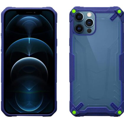 TGK Protective Hybrid Hard Pc with Shock Absorption Bumper Corners Back Case Cover Compatible for iPhone 12 | iPhone 12 Pro (Dark Blue)