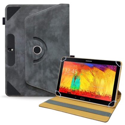 TGK Rotating Tablet Stand Leather Flip Case Compatible for Samsung Galaxy Note 10.1 Cover (2014 Edtion) Stone-Grey