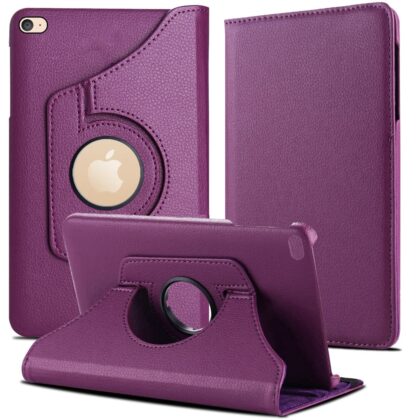 TGK 360 Degree Rotating Leather Auto Sleep Wake Function Smart Case Cover for iPad Air 2 Covers ipad 9.7 inch A1566, A1567 (2014 Launch) Purple
