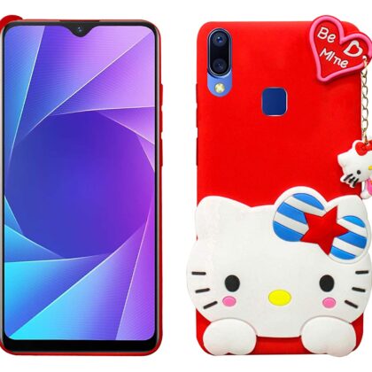 TGK Kitty Mobile Covers, Silicone Back Case Compatible for ViVO Y95 Cover (Red)