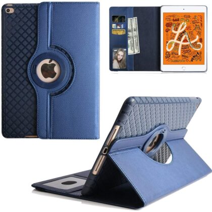 TGK TPU 360 Degree Rotating Detachable Slim Stand with Card Slots Smart Screen Protective Case Cover for 7.9 inch iPad Mini 5 5th Generation (2019 Release) Models. A2133 A2124 A2126 A2125 – Navy Blue