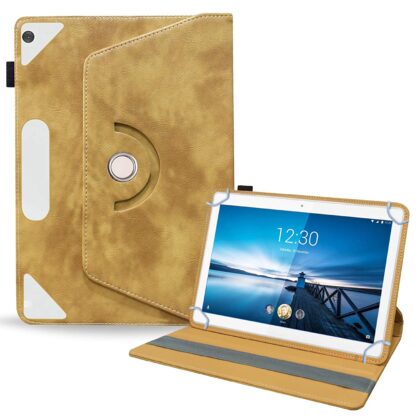 TGK Rotating Leather Flip Case Tablet Stand for Lenovo Tab M10 FHD REL Tablet Cover MODEL TB-X605LC TB-X605FC (Desert Brown)