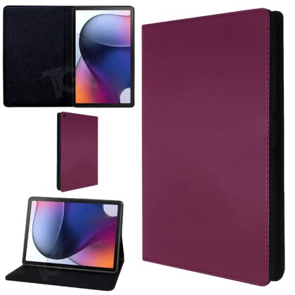 TGK Leather Soft TPU Back Flip Stand Case Cover for Motorola Moto Tab G62 10.6 inch Tablet (Violet)
