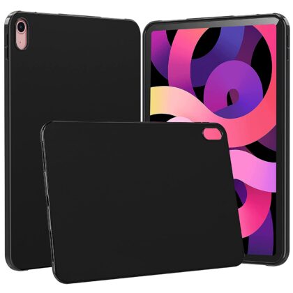 TGK Matte Design Soft Silicon TPU Back Case Cover for iPad Air 5th/4th Generation 10.9 inch, Black