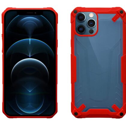 TGK Protective Hybrid Hard Pc with Shock Absorption Bumper Corners Back Case Cover Compatible for iPhone 12 | iPhone 12 Pro (Red)