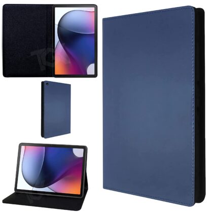 TGK Leather Soft TPU Back Flip Stand Case Cover for Motorola Moto Tab G62 10.6 inch Tablet (Blue)