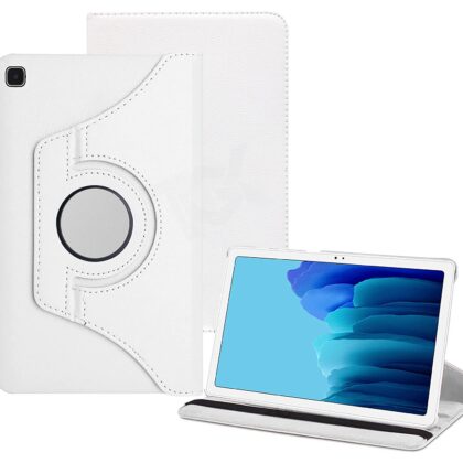 TGK 360 Degree Rotating Leather Stand Case Cover for Samsung Galaxy Tab A7 10.4 inch Cover [SM-T500/T505/T507] 2020 (White)