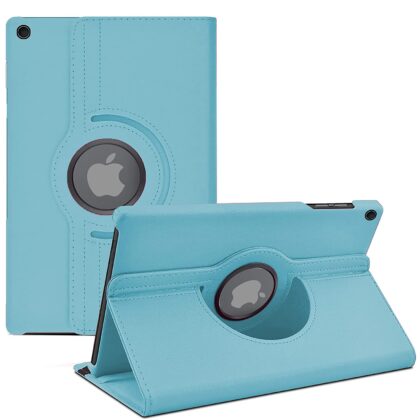 TGK 360 Degree Rotating Leather Smart Rotary Swivel Stand Case Cover for iPad 10.2 Inch 2021 9th Generation (Sky Blue)
