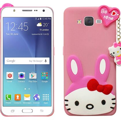 TGK Kitty Mobile Covers, Silicone Back Case Compatible for Samsung Galaxy J7 Cover (2016) Pink