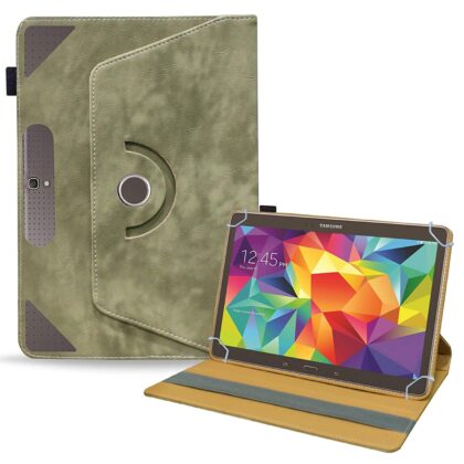 TGK Rotating Tablet Stand Leather Flip Case Compatible for Samsung Galaxy Tab S 10.5 Cover Models SM-T805, SM-T800, SM- T801, SM-T807 (Asparagus- Green)