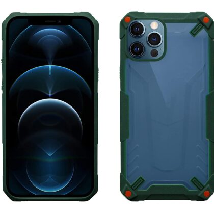TGK Protective Hybrid Hard Pc with Shock Absorption Bumper Corners Back Case Cover Compatible for iPhone 12 | iPhone 12 Pro (Dark Green)