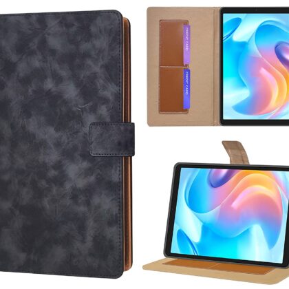 TGK Lightweight Business Design Leather Folio Flip Case Cover for Realme Pad Mini 8.68 inch Tablet (Black)