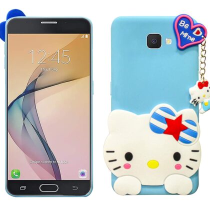 TGK Kitty Mobile Covers, Silicone Back Case Compatible for Samsung Galaxy J7 Prime Cover (Sky Blue)