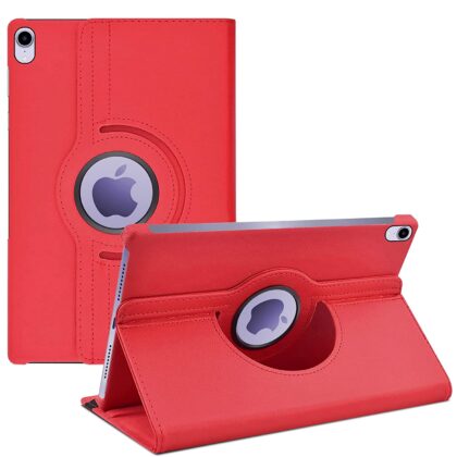 TGK 360 Degree Rotating Leather Smart Rotary Swivel Stand Case Cover Compatible for iPad Mini 6 (8.3 inch, 2021) iPad Mini 6th Generation (Red)