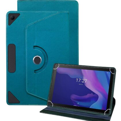 TGK Universal 360 Degree Rotating Leather Rotary Swivel Stand Case for Alcatel 3T10 Tab Cover (2nd Gen) 10.1 inches Tablet (Sky Blue)
