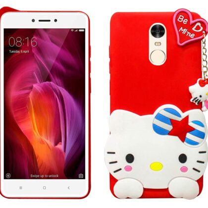 TGK Kitty Mobile Covers, Silicone Back Case Compatible for Redmi Note 4 / Note 4X Back Cover (Red)