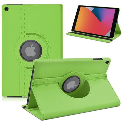 TGK 360 Degree Rotating Leather Smart Rotary Swivel Stand Case Cover for Apple iPad 10.2 Cover iPad 9th Generation Cover 2021 8th Gen 2020 7th Gen 2019 Generation Case (Green)