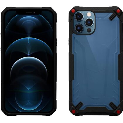 TGK Protective Hybrid Hard Pc with Shock Absorption Bumper Corners Back Case Cover Compatible for iPhone 12 | iPhone 12 Pro (Black)