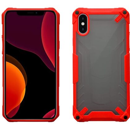 TGK Protective Hybrid Hard Pc with Shock Absorption Bumper Corners Back Case Cover Compatible for iPhone X | iPhone Xs (Red)