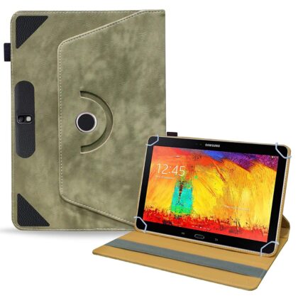 TGK Rotating Tablet Stand Leather Flip Case Compatible for Samsung Galaxy Note 10.1 Cover (2014 Edtion) Asparagus- Green