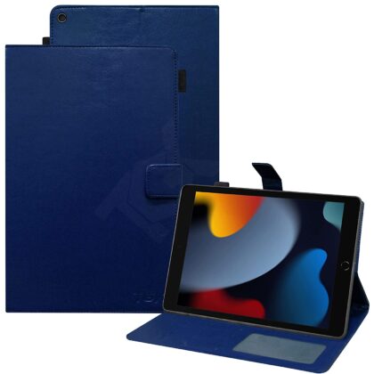 TGK Multi Protective Leather Case with Viewing Stand and Card Slots Flip Cover for iPad 10.2 Inch 2021 9th Generation (Blue)